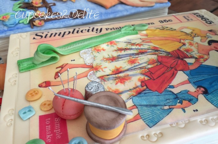 Travelling, Sewing & Gardening Book Cake