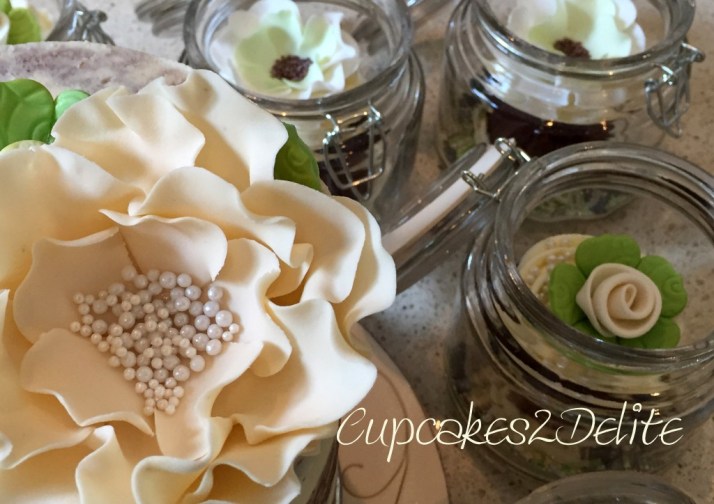 Nature Themed Wedding Cupcakes in a Jar