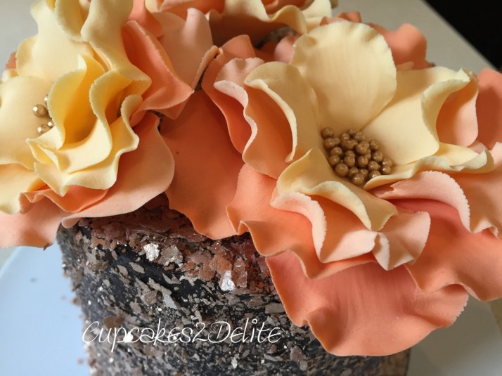 Orange Ruffle Flower Cake