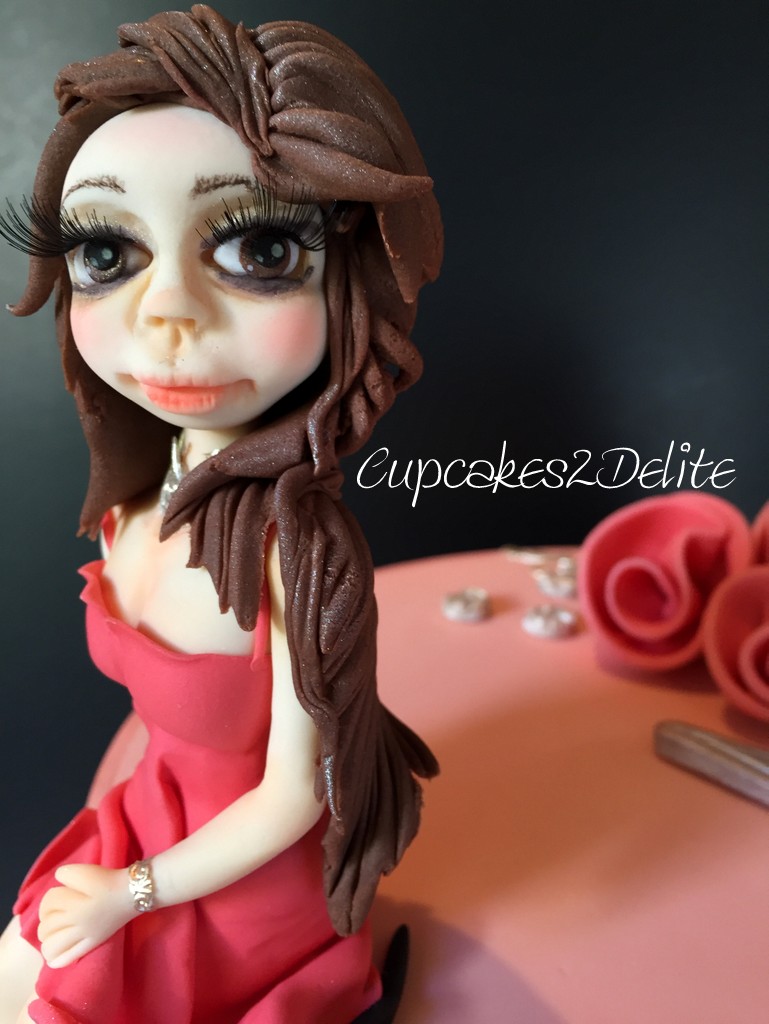 Figurine in Coral Dress