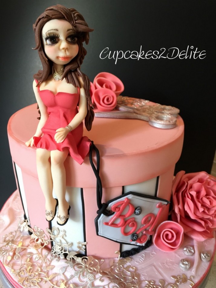 21st Birthday Hat Box Cake