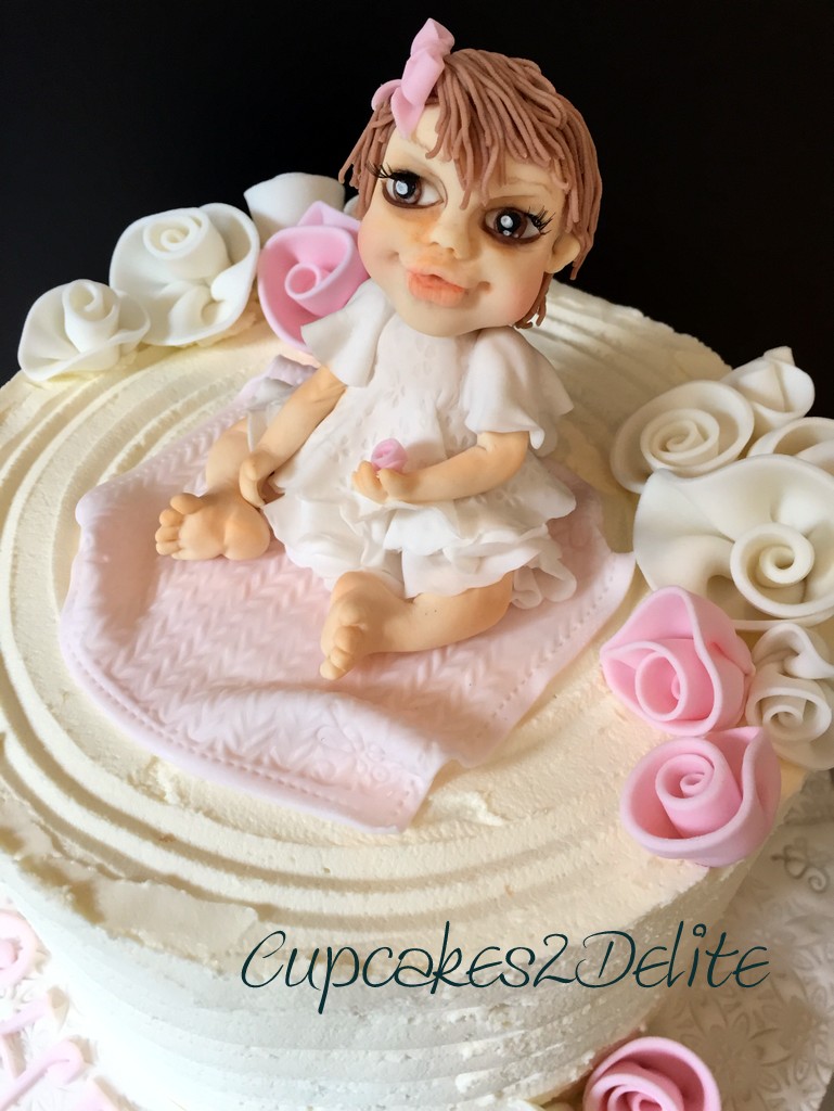 Baby Girl Christening Cake