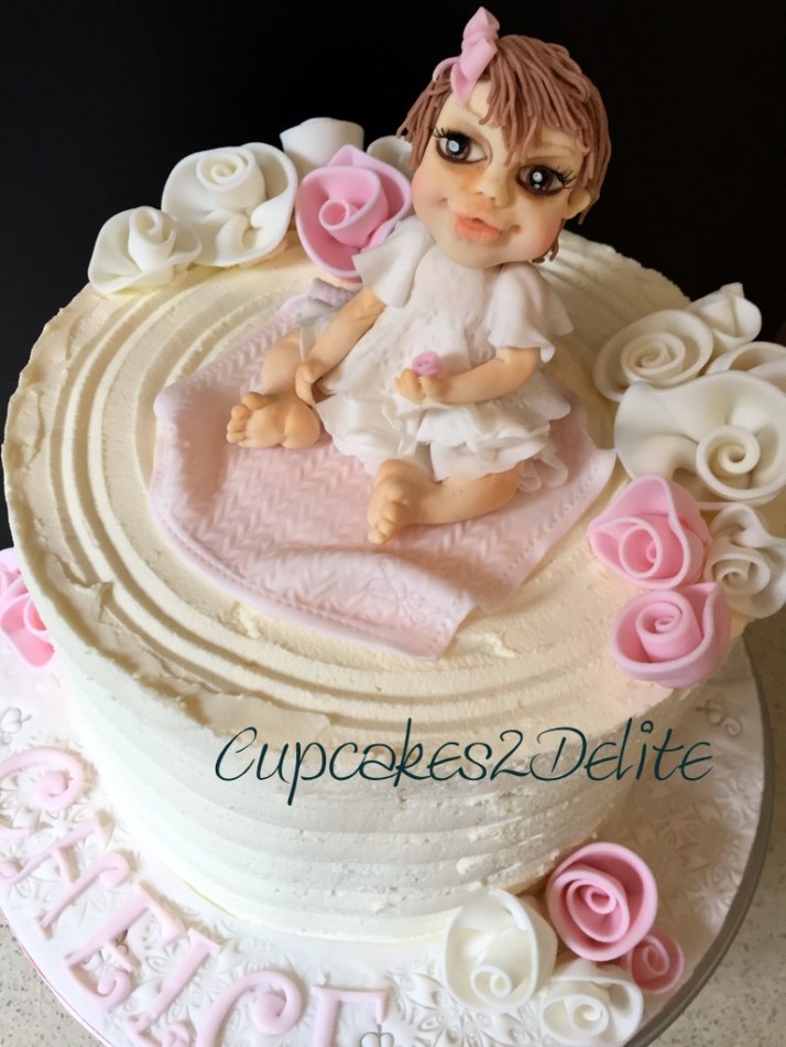 Baby Girl Christening Cake