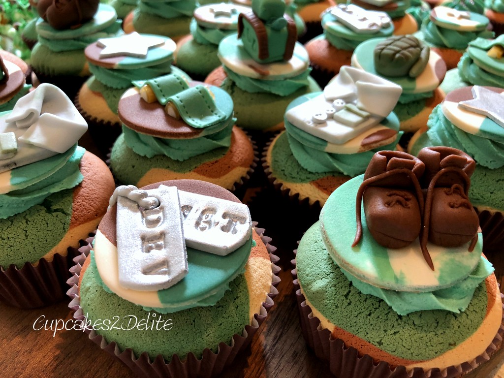 Army Cupcakes for a 16th Birthday