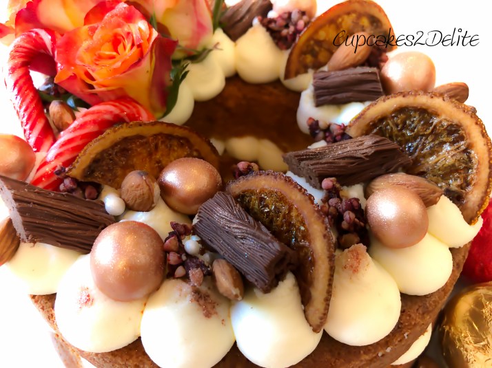 Christmas Wreath Cake with Candied Oranges