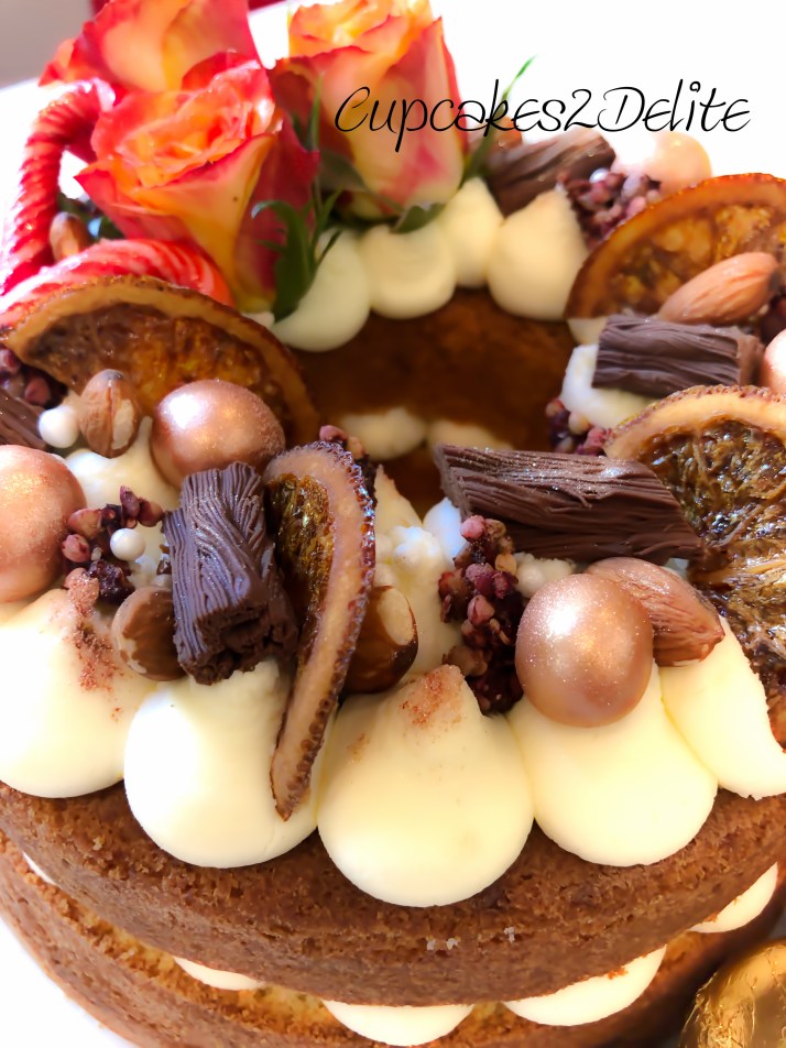 Christmas Wreath Cake with Candied Oranges