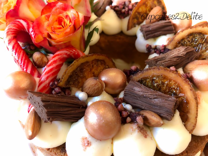 Christmas Wreath Cake with Candied Oranges