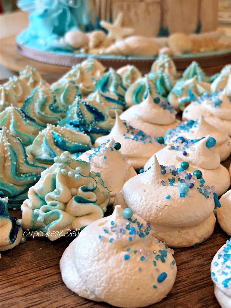 Beach Themed Meringue Kisses