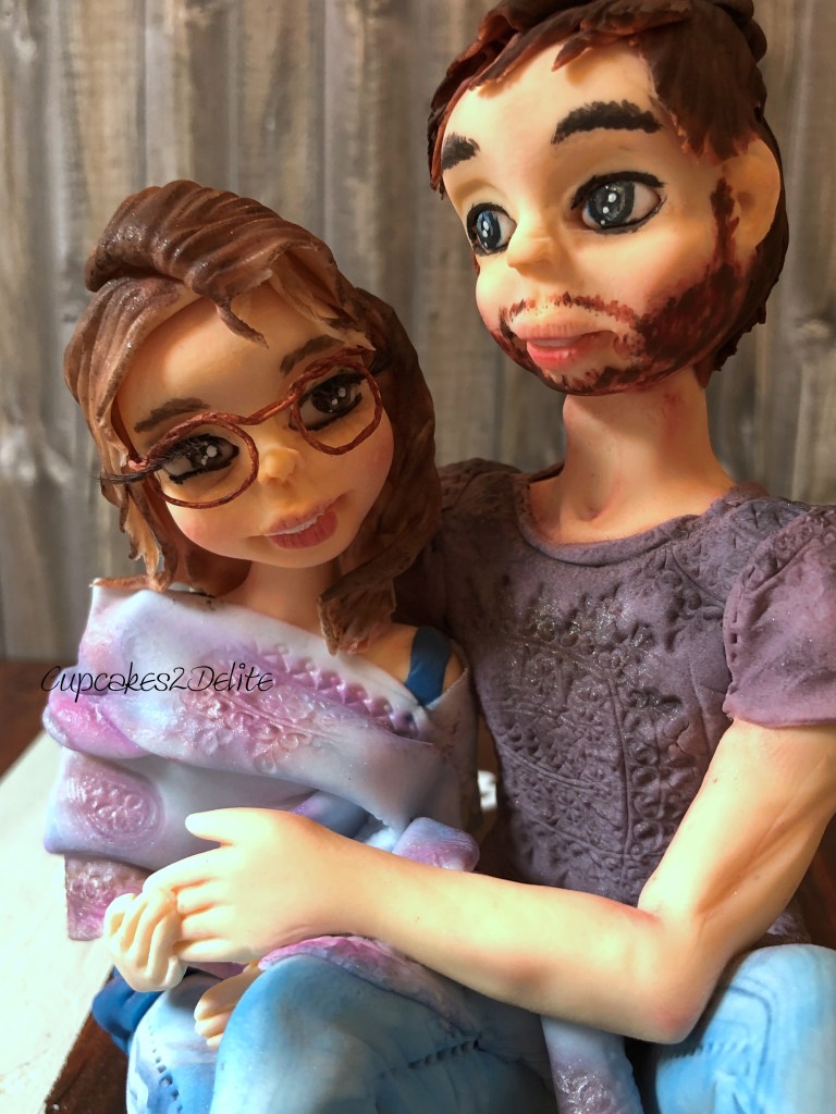 Hippie Wedding Couple Cake Topper