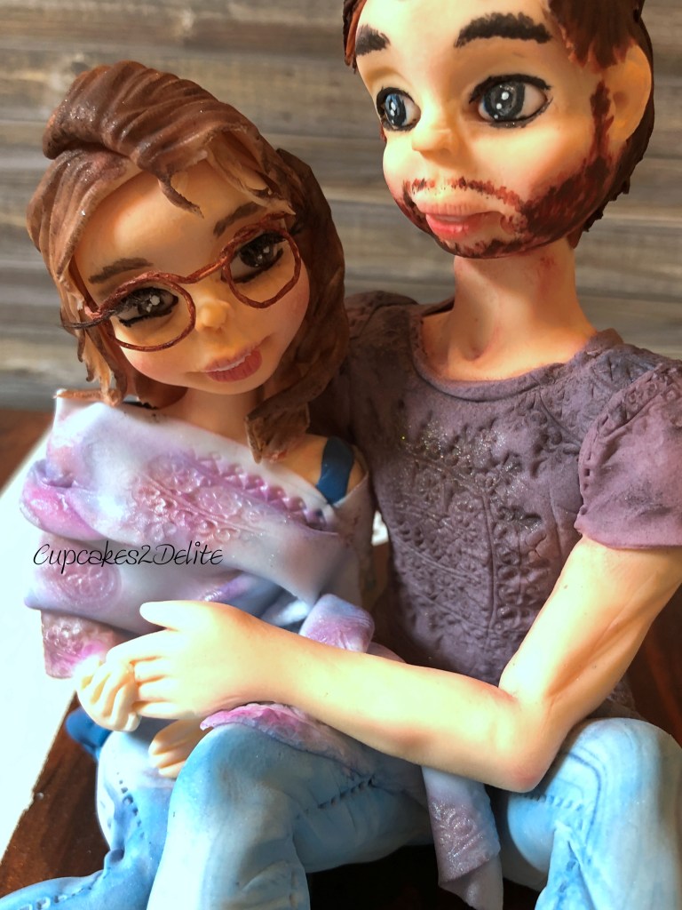 Hippie Wedding Couple Cake Topper